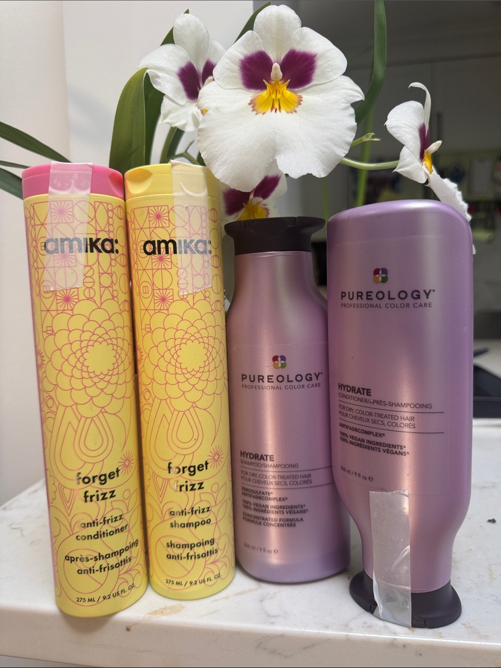 Amika and Pureology Shampoo and Conditioner bundle